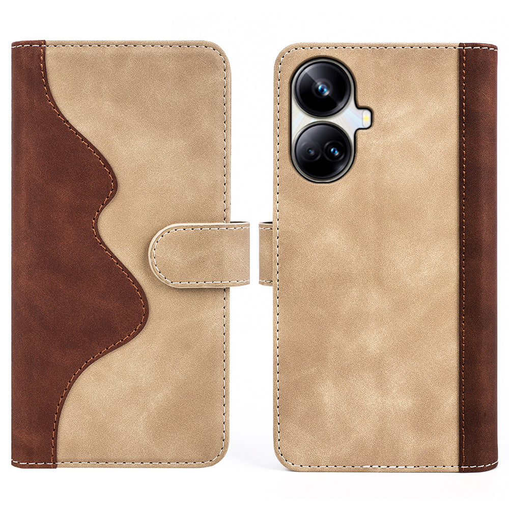 For Realme 10 Pro 5G Bi-color Design PU Leather Phone Cover Supporting Stand Wallet Cell Phone Case For Realme 10 Pro 5G Bi-color Design PU Leather Phone Cover Supporting Stand Wallet Cell Phone Case